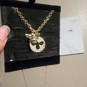 Swarovski Gold Bee Necklace with Crystal Accents